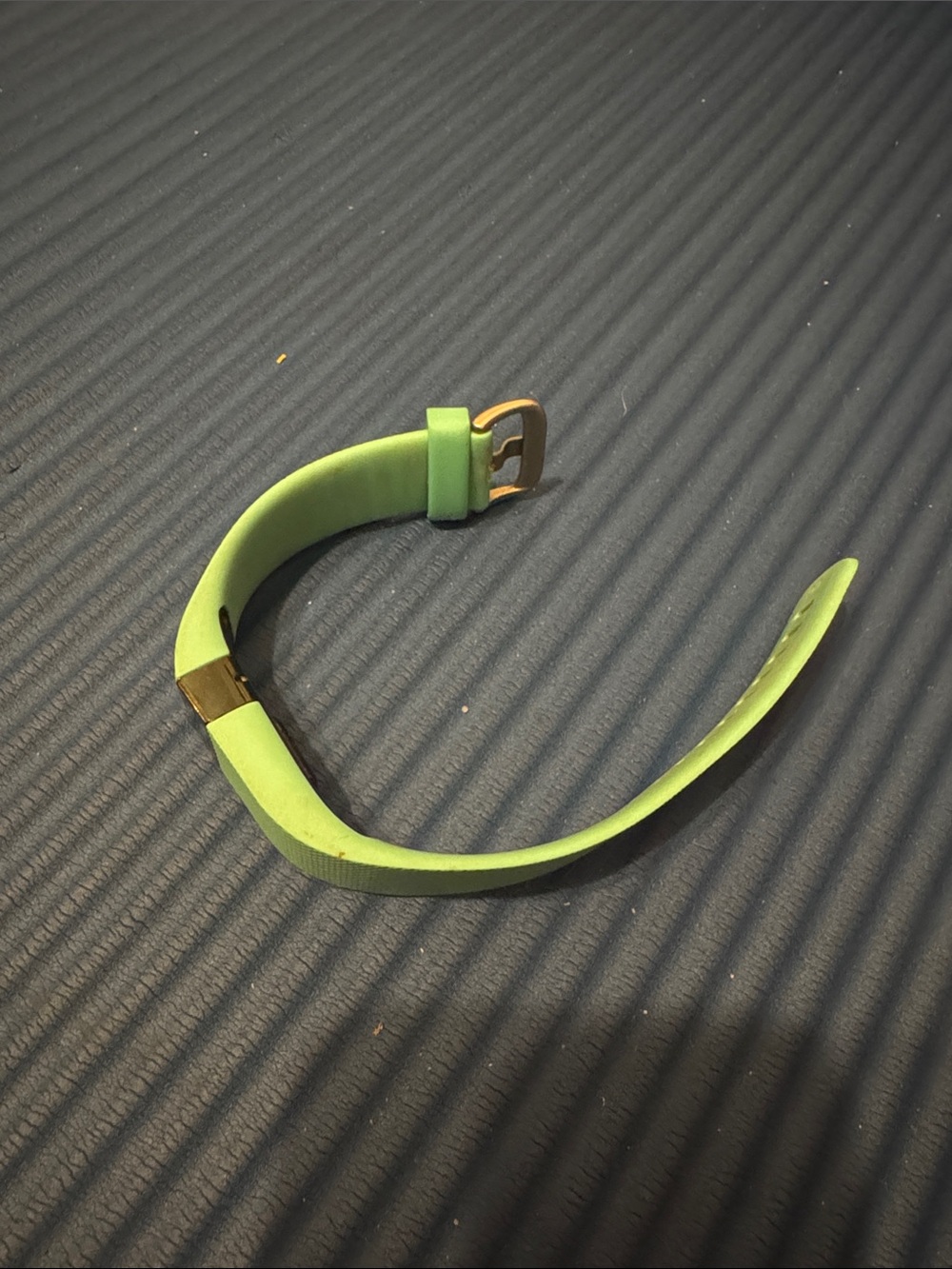 fitbit Lime Green Silicone Women's  Watch Band with Gold Buckle WITH OUT CHARGER